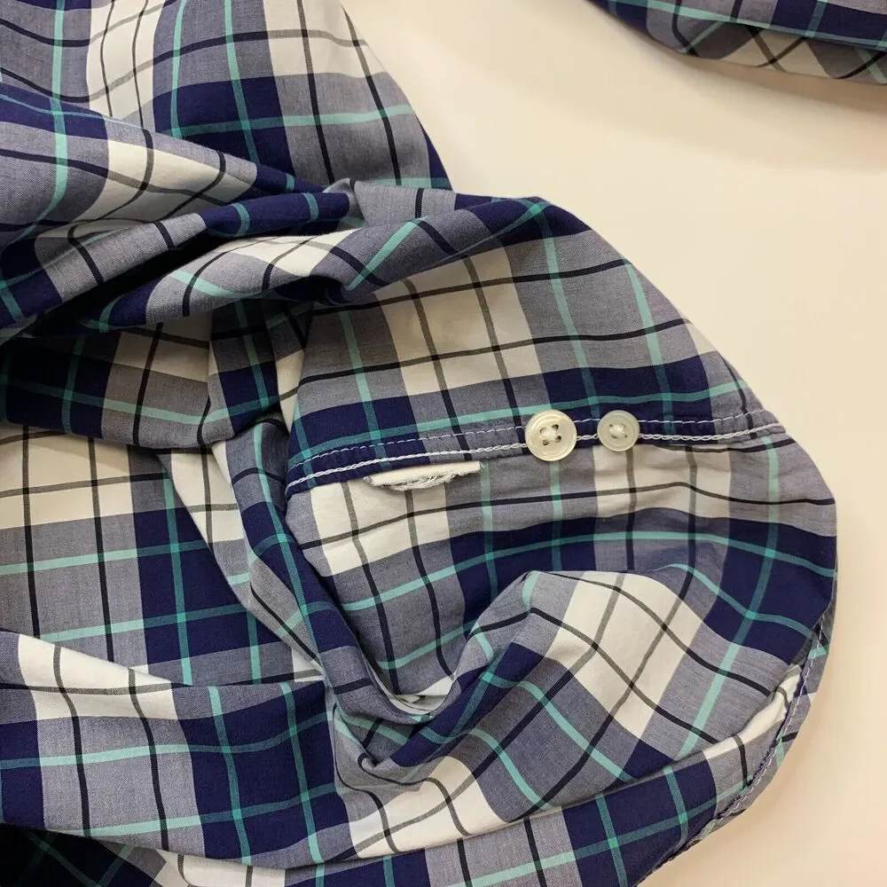 J.Crew Light Weight Shirt Mens XS Extra Small Plaid Cotton Button Up Long Sleeve